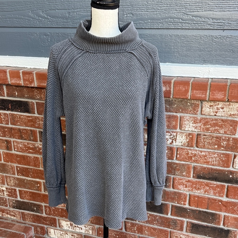 We The Free People Gray So Plush Oversized Funnel Neck Sweater Tunic XS